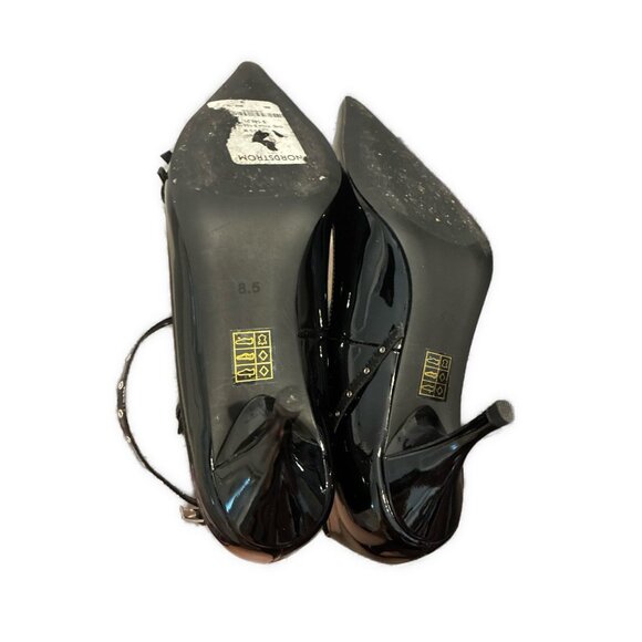 JEFFREY CAMPBELL Resilient Pointed Toe Pump In Black Patent Strappy Heels 8.5 - Picture 4 of 8